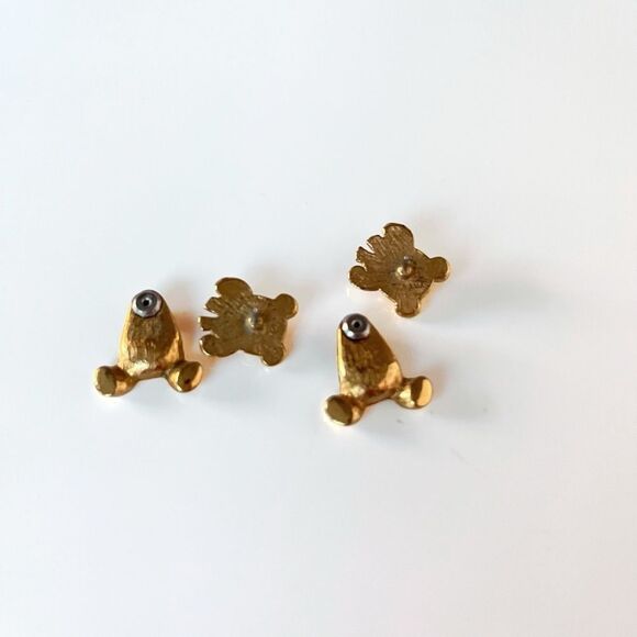 Avon Gold Teddy Bear Jacket Earrings - Picture 5 of 5